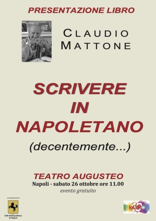 26 ottobre 2024 - PRESENTAZIONE LIBRO DI CLAUDIO MATTONE - TEATRO AUGUSTEO - Napoli