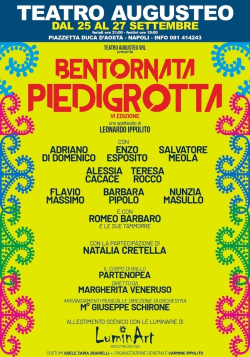 dal 25 al 27 settembre 2026 - BENTORNATA PIEDIGROTTA VI EDIZIONE - TEATRO AUGUSTEO - Napoli